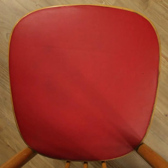 Italian Exotic Wood and Faux Leather Lounge Chairs, 1960s, Set of 6 For Sale - Image 9 of 13