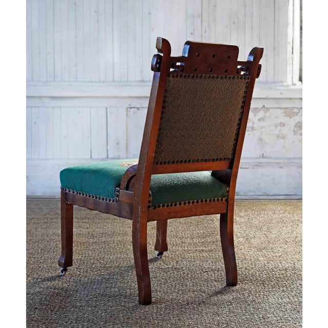 Traditional Antique Eastlake Chair With Needlepoint Seat and Backrest For Sale - Image 3 of 5