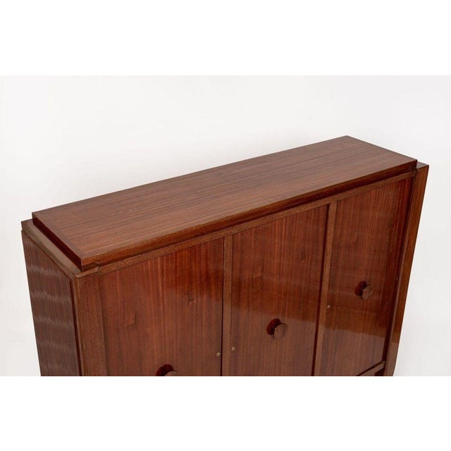 Brown Antique French Art Deco Mahogany Sideboard Cabinet by Andre Sornay For Sale - Image 8 of 11