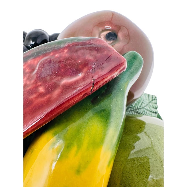 Vintage Portuguese Secla Majolica Fruit Topiary Basket Tureen For Sale - Image 15 of 18