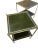Metal Pair of Brass and Green Leather Tooled Two-Tiered Side Tables For Sale - Image 7 of 18