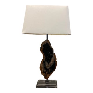 Large Sliced Agate Table Lamp For Sale