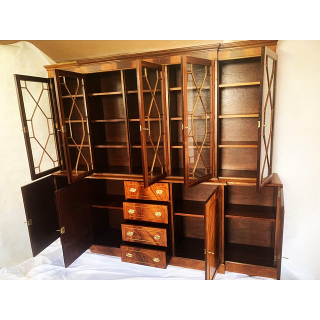 English Mahogany Cabinet with Drawers, 1960s, Set of 2 For Sale - Image 3 of 18