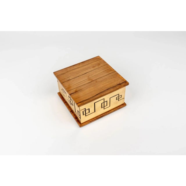 Square Decorative Box in Solid Brass and Wood, Italy, 1970s For Sale - Image 6 of 12