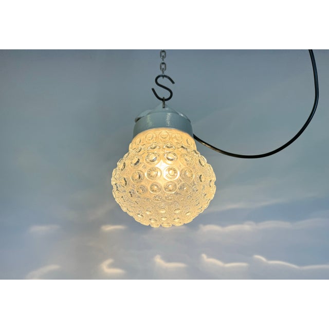 Vintage White Porcelain Pendant Light, 1970s For Sale - Image 12 of 13