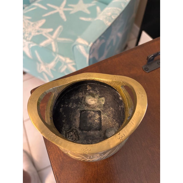 Asian Vintage Asian Brass Incense Burner / Censer For Sale - Image 3 of 9