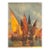 Venetian Watercolor of Sailing Ships For Sale