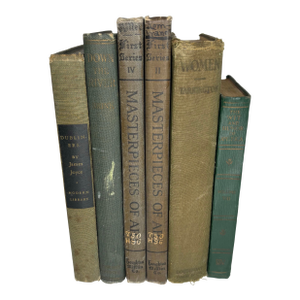 Green Vintage Book Set - 6 Pieces