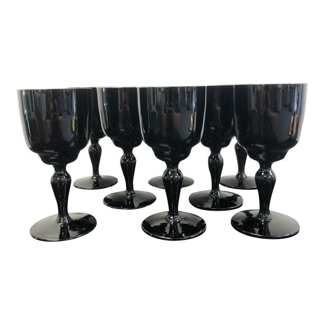 Vintage Black Goblets Set of 9 Chairish