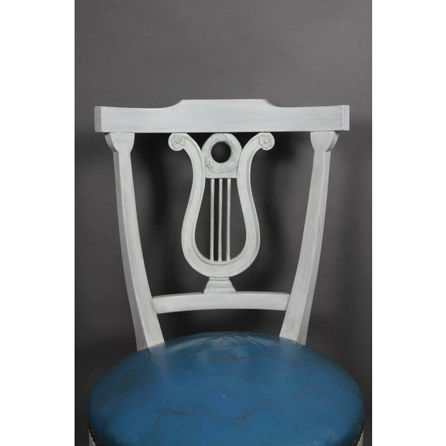 French Set of Six Neoclassic Style Painted Dining Chairs For Sale - Image 3 of 6
