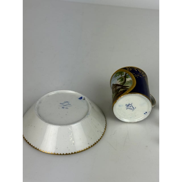 Ceramic 19th Century French Sevres Porcelain Hand Painted Cup & Saucer For Sale - Image 7 of 7