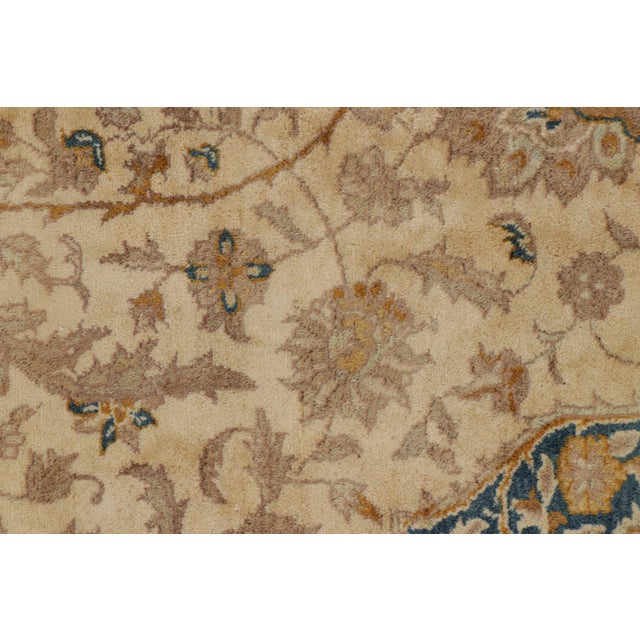 Antique Tabriz Rug in Beige-Brown With Floral Patterns | Rug & Kilim For Sale In New York - Image 6 of 9