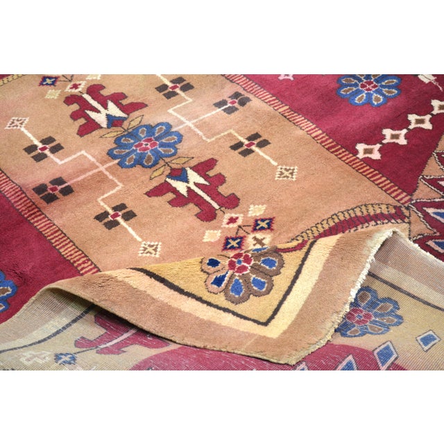 Art Deco Vintage Chinese Art Deco Hand Knotted Wool Rug, 3'9"x7'5" For Sale - Image 3 of 4