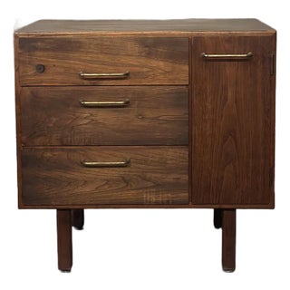 Jens Risom Petite Walnut Cabinet For Sale