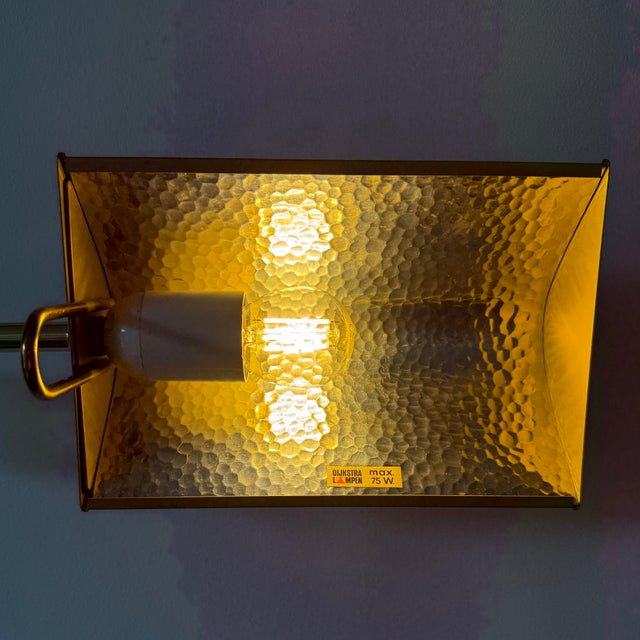 Mid-Century Modern Brass Floor Lamp with Adjustable Height and Swing Arm from Dijkstra Lampen, 1970s For Sale - Image 12 of 18