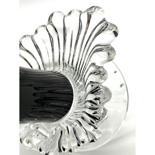 Vintage Glossy Black Glass Vase with Ornamentally Relief-Patterned Base, 1920s For Sale - Image 12 of 13