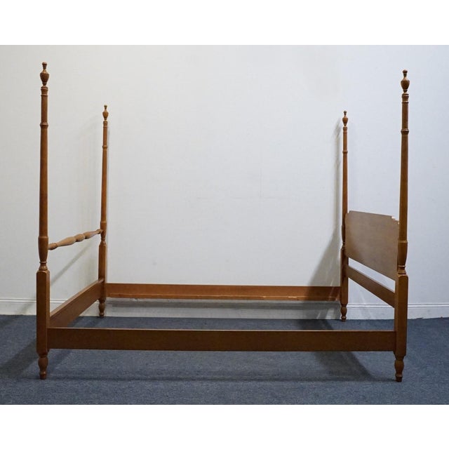 Brown Sprague & Carleton Solid Hard Rock Maple Colonial Early American Full Size Four Poster Bed 210-B400-784 For Sale - Image 8 of 9