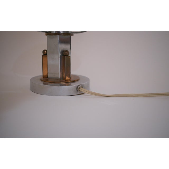 Vintage French Table Lamp in Copper and Chrome, 1930 For Sale - Image 13 of 18