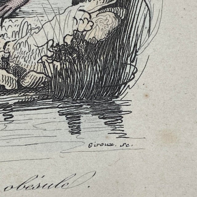 French Antique 18th Century Animal Engraving Hand Colored Signed Artwork For Sale - Image 10 of 12