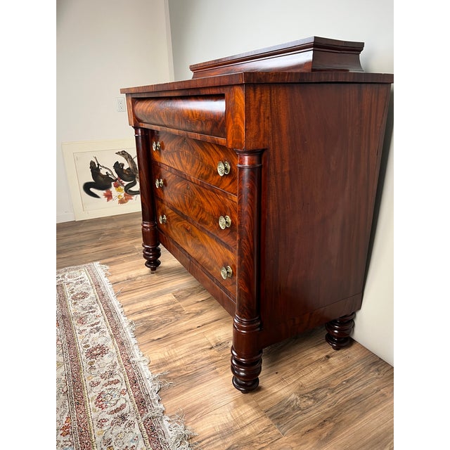 Traditional Antique American Empire Albany Four Drawer Chest C. 1840 For Sale - Image 3 of 14