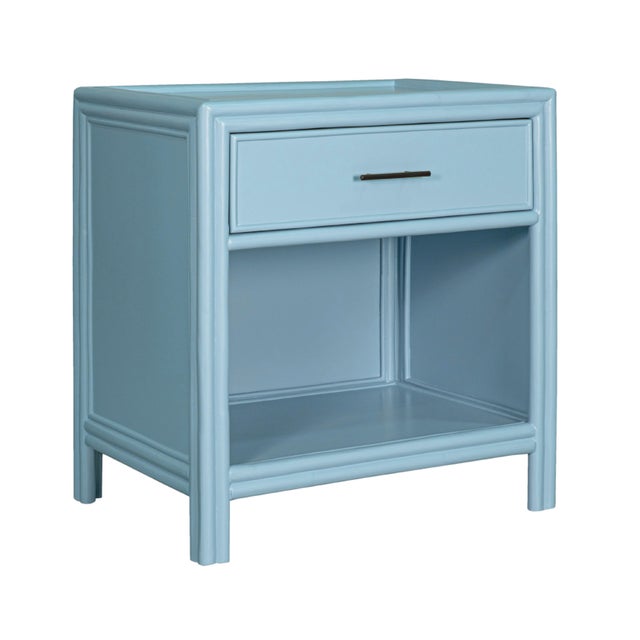 Capri End Table in Pool Blue For Sale - Image 4 of 8