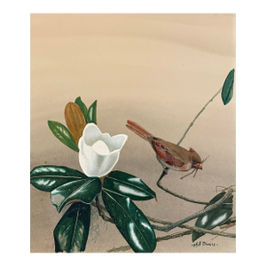 Edward Von Siebold Dingle Cardinal and Magnolia Painting