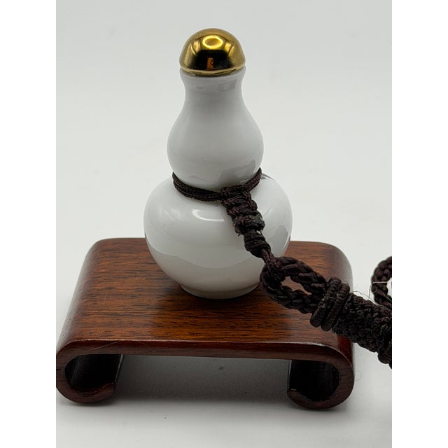 Early 21st Century Small Painted Porcelain Tube Shape Snuff Bottle For Sale - Image 5 of 10