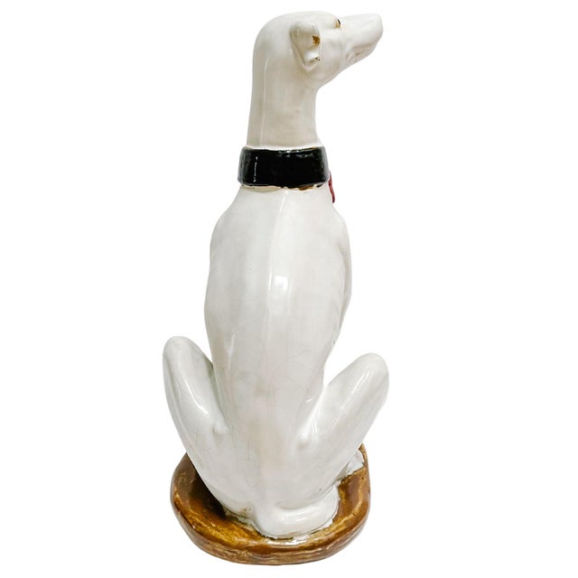 Mid 20th Century Mid-Century European Pottery Whippet Figurines - A Pair For Sale - Image 5 of 12