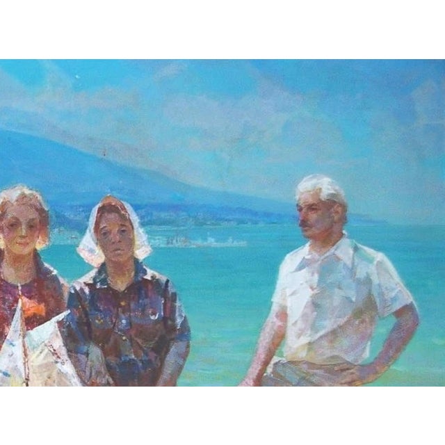 Campaign Soviet Family Oil Painting, Ukrainian Artist Latunov, 1982 110-150 For Sale - Image 3 of 6