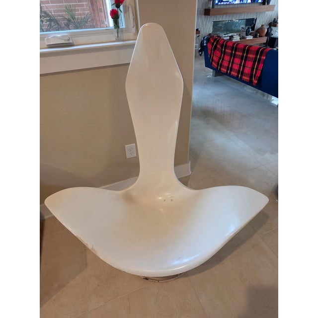 Mid-Century Modern Midcentury White Tulip Chair Attributed to Erwin & Estelle Laverne For Sale - Image 3 of 8