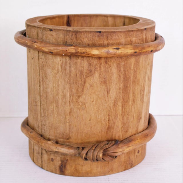 Tibetan Wood Hand-Made Barrel For Sale - Image 4 of 4