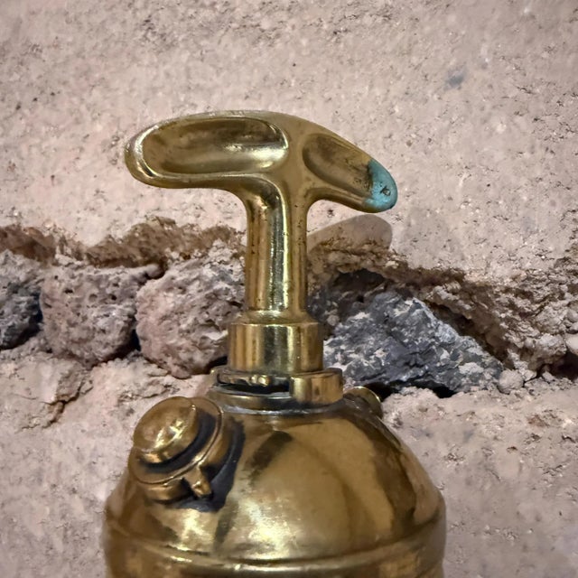 Metal Antique Pyrene Brass Fire Extinguisher Vintage For Sale - Image 7 of 15