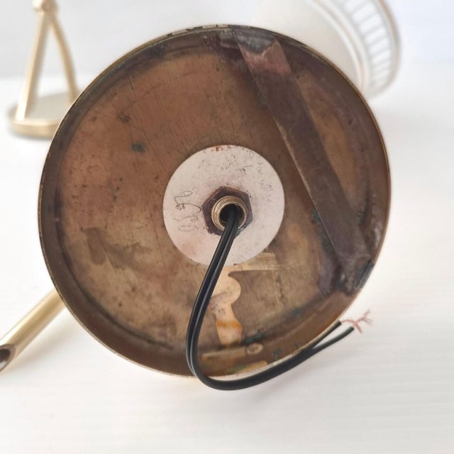 Vintage Wall Lights in Glass and Gilded Brass, 1950s, Set of 2 For Sale - Image 4 of 12