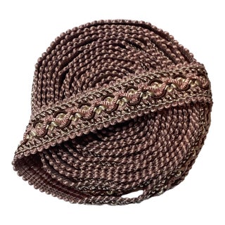 Samuel & Sons Pink, Brown & White Trim- 4 Yards For Sale