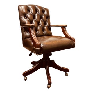 Chesterfield President Chair in Brown For Sale
