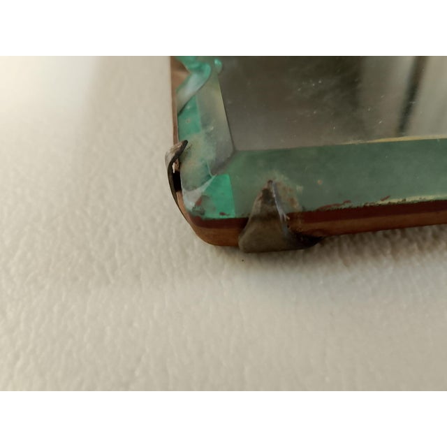 Nickel-Plated Wrought Iron Mirror with Candleholder and Clamps, 1930s For Sale - Image 10 of 17