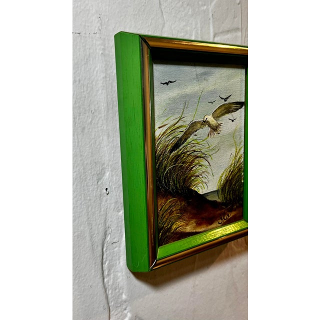 Mid-Century Modern 1960’s Original Seascape “A Windy Day”, Oil on Canvas, Signed by the Artist. For Sale - Image 3 of 7