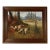 Two Pointing Dogs 11x14" Framed Reproduction Print on Canvas, Distressed Brown Wood Frame For Sale