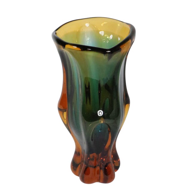Mid 20th Century Mid Century Bohemian Art Glass Vase by Josek Hospodka for Chribska C. 1960's For Sale - Image 5 of 12