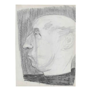 1950s Paul McCarron Man in Profile Drawing For Sale