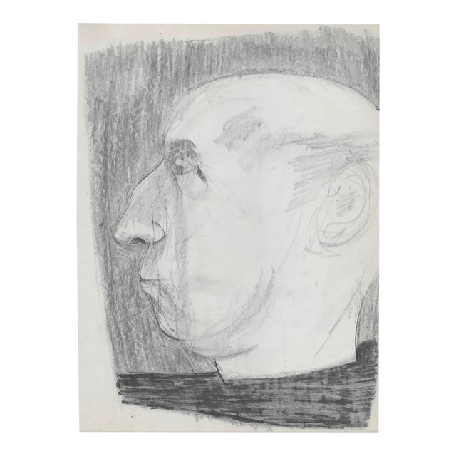 1950s Paul McCarron Man in Profile Drawing For Sale