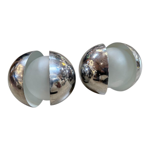 Pair of “Diaframma” Sconces by Fontana Arte, Italy, 1960s For Sale