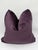 2020s Deep Plum Velvet Throw Pillow Cover With Black Leather Welt For Sale - Image 5 of 7