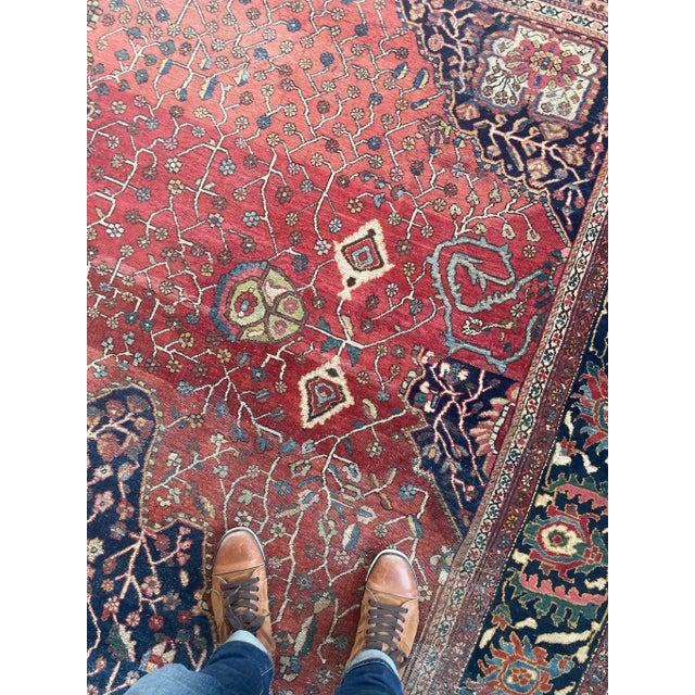 1900's Antique Rug with Dainty Flora & Suspended Vines Design 10.5 x 13.3 For Sale - Image 10 of 13