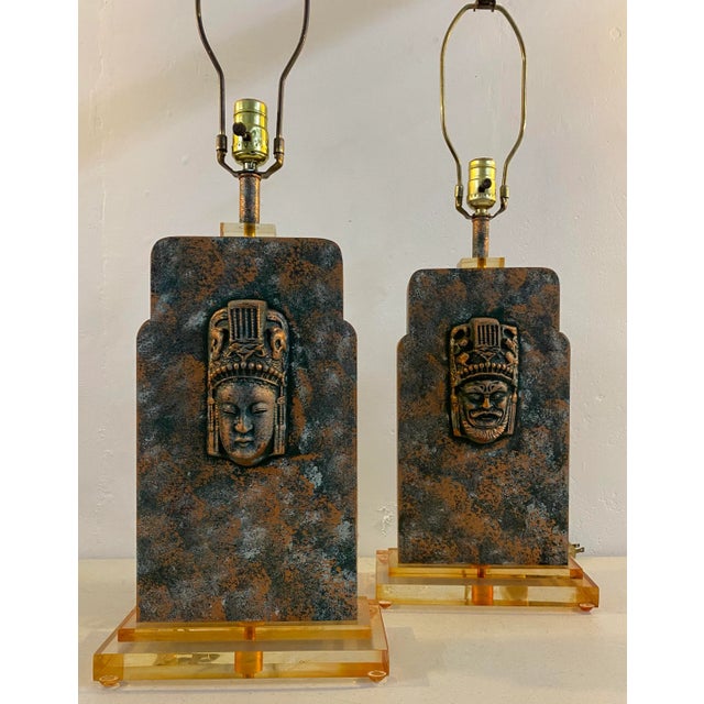 Matching Mid-Century Asian Inspired Table Lamps C.1950 - a Pair For Sale - Image 4 of 11