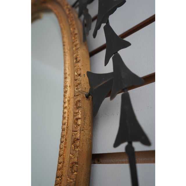 Pair of Baroque-Style Toleware Metal and Giltwood Mirrors With Sconces For Sale - Image 10 of 13