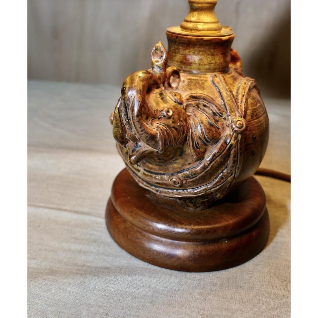 Ceramic Elephant with Rider Table Lamp, 1950s For Sale - Image 3 of 8