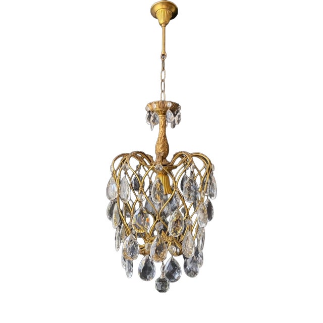 Vintage Pendant Light in Brass, 1960s For Sale