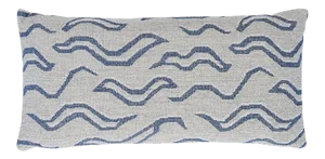 Schumacher Kata 24" Lumbar Pillow in Denim