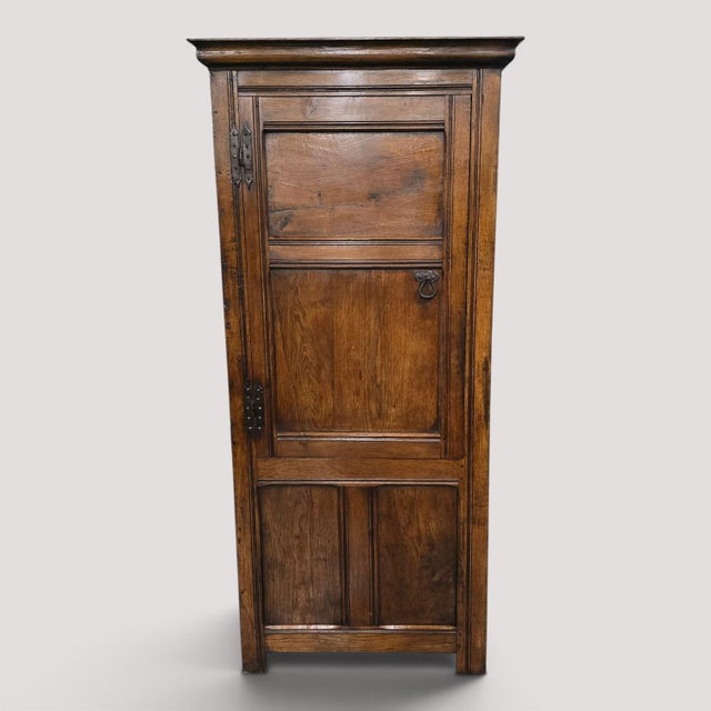 Oak Food Cupboard with Iron Hinges and Handles, 1920 For Sale - Image 14 of 14